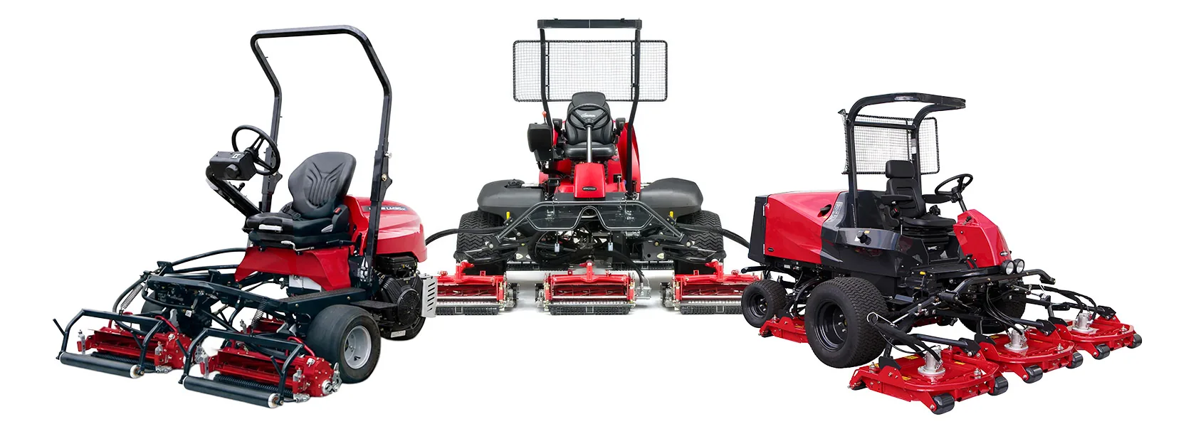 Baroness LM315 greens mower, fairway, and rough mowers side by side
