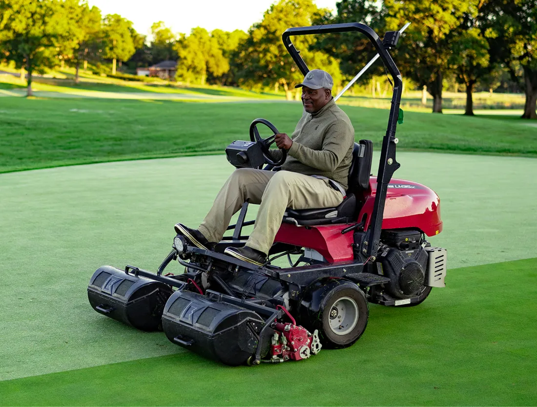 Baroness LM315 triplex greens mower on a putting green